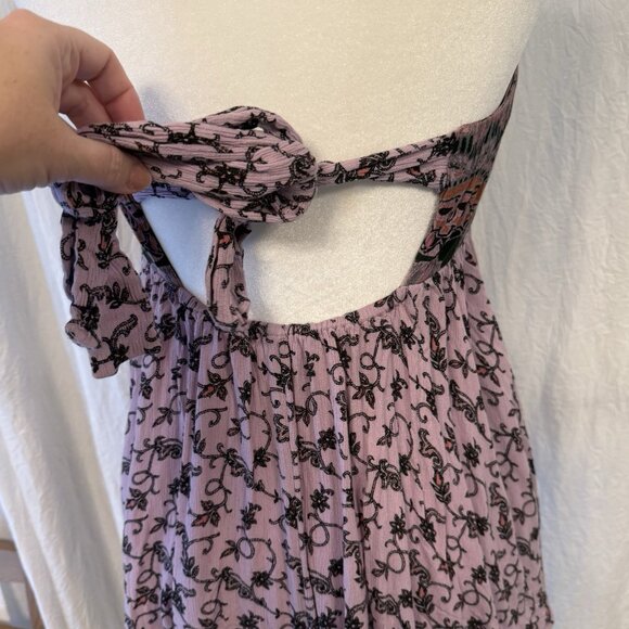 Free People Elowen Strapless Printed Romper Purple Lavender Fields XS - Picture 7 of 11